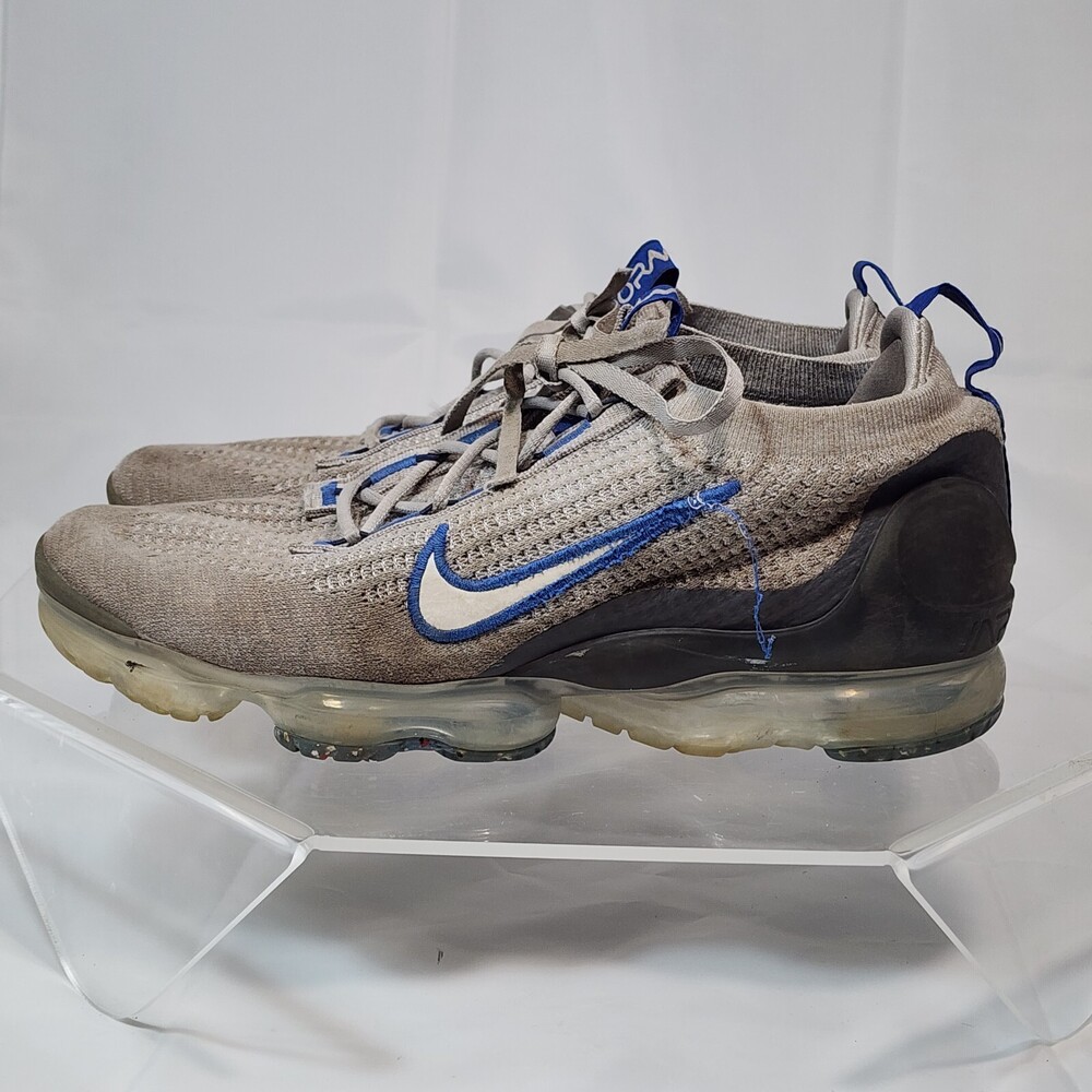 Very Dirty Nike Air VaporMax 2021 Flyknit Pure Platinum Blue Sneakers Men 10.5